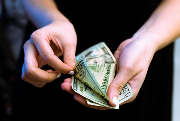 A person holding money