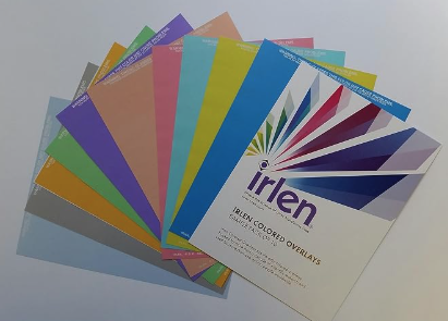Photo of the Irlen Overlays from the ATRC lending library.