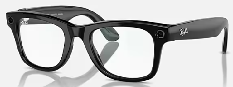 Photo of the Meta RayBan Wayfarer Glasses from the ATRC lending library.