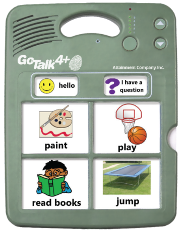 Photo of the Go Talk 4+ Lite Touch from the ATRC lending library.