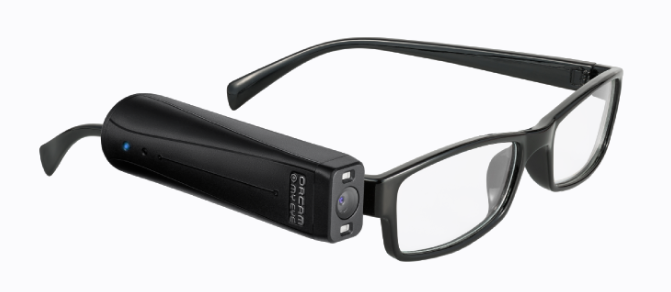 Photo of the OrCam MyEye 3 Pro from the ATRC lending library.