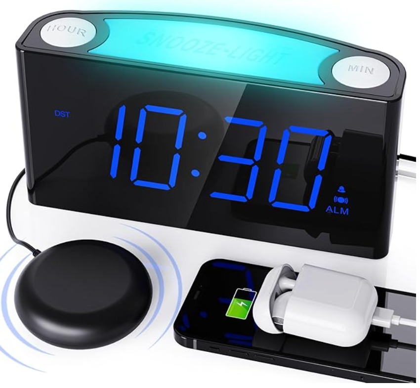 Photo of the Digital Alarm Clock with Bed Shaker from the ATRC lending library.