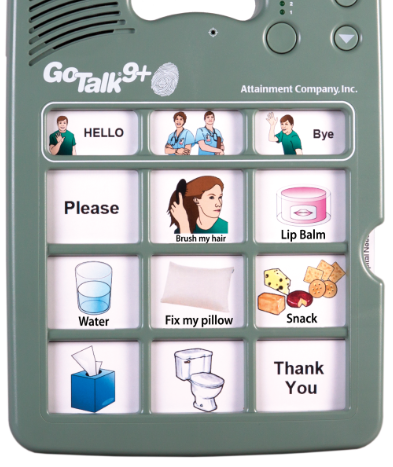Photo of the Go Talk 9+ Lite Touch from the ATRC lending library.