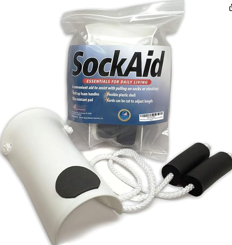 Photo of the Sock Aid from the ATRC lending library.