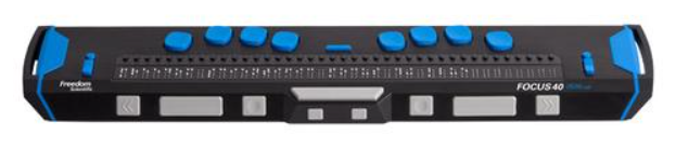 Photo of the Focus 40 Refreshable Braille Display from the ATRC lending library.