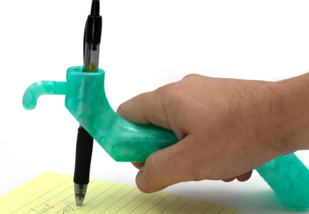A 3D printed handle writer with its base