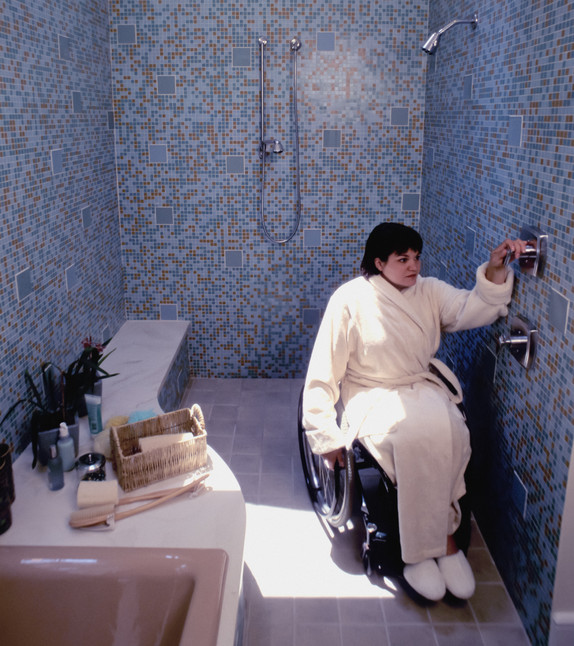 An accessible roll-in shower