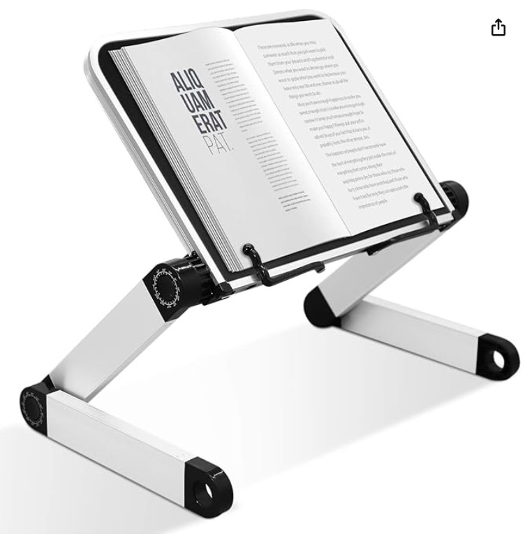 Photo of the Book/Laptop Stand from the ATRC lending library.